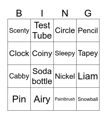 My fave Bingo Card