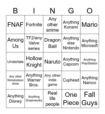 Sonic Racing Crossworlds Crossovers Bingo Card