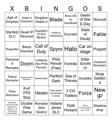 XBING BOXGOGINOS Bingo Card