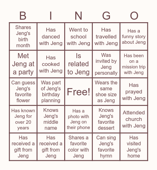 Ate Jeng @ 60 Bingo Card