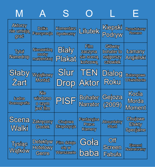 Masochista Watch Bingo V2 Bingo Card