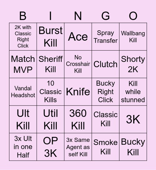 Valo Bingo #69 Bingo Card