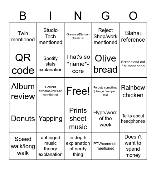 Corrin Bingo Card