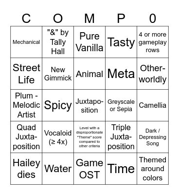 COMPO 21 Bingo Card