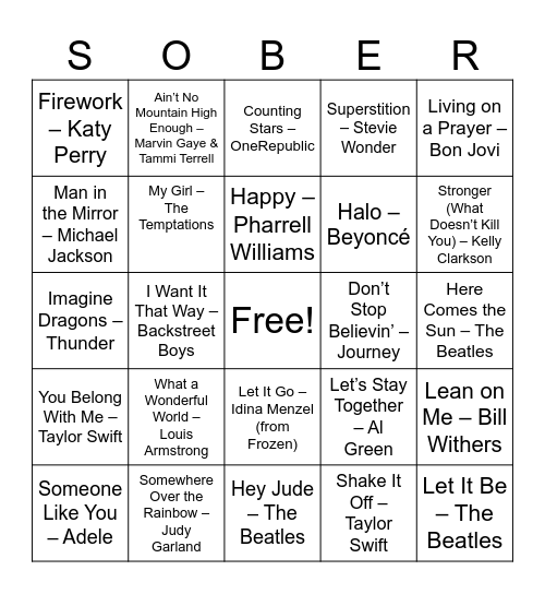 TOP HITS Bingo Card