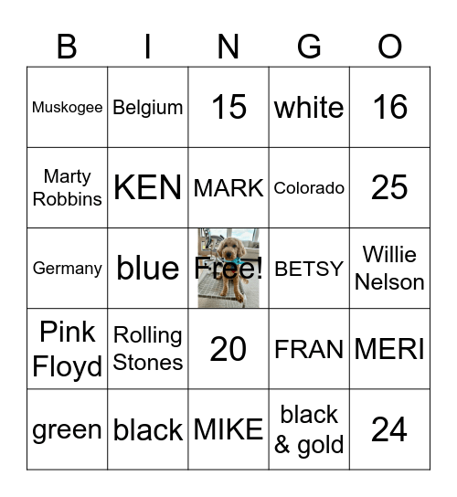 80th Birthday Bingo Card