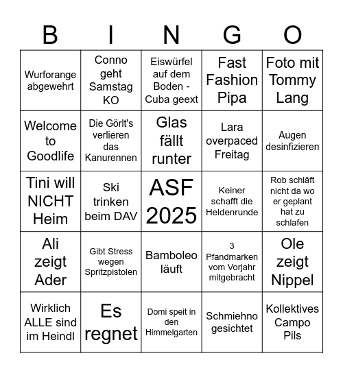 ASF 2025 Bingo Card