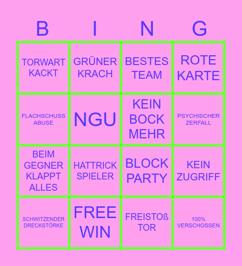 WOCHENENDLIGA KRACHI KRACHER Bingo Card