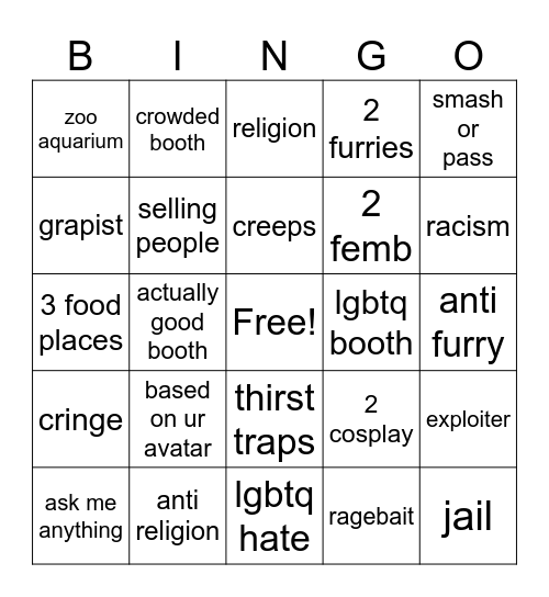 booth game bingo Card
