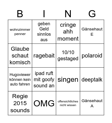 Mädchen WG - gürlyyyys Bingo Card