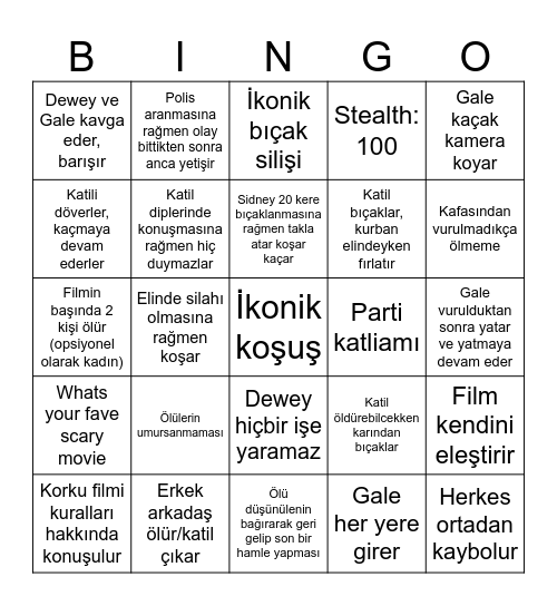Scream Bingo! Bingo Card