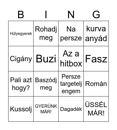Froax Bingo Card