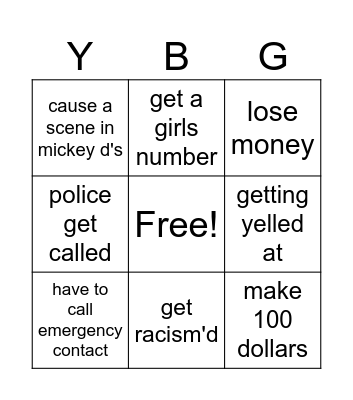 Homeless for 24 hrs Bingo Card