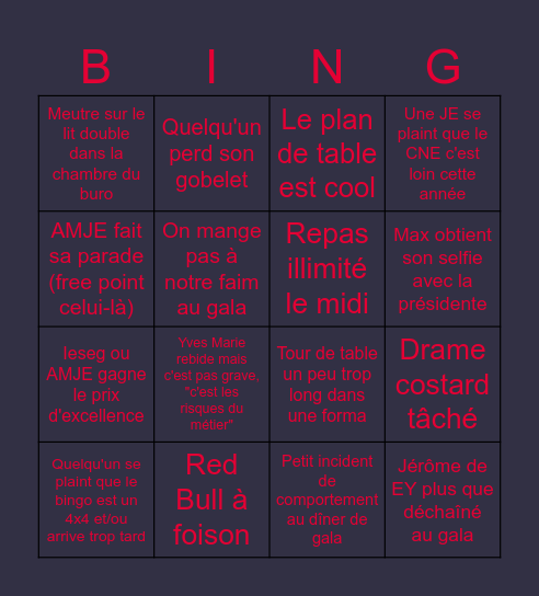 Bingo CNE 25 Bingo Card