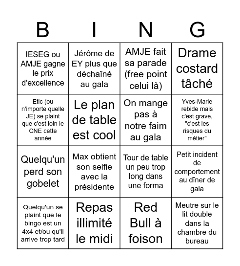 BINGO CNE 25 Bingo Card