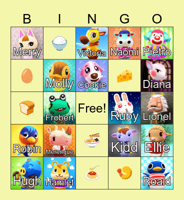 Animal Crossing Bingo Card
