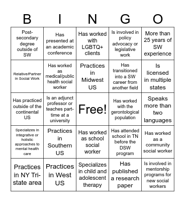 2025 Intensive Week Bingo Card