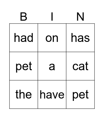 Week 3 Review Bingo Card