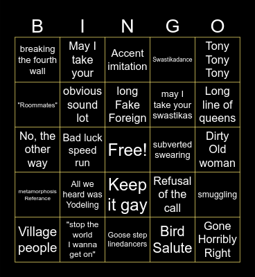 Producers (2005) Bingo Card