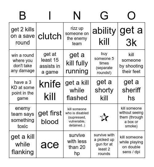 val Bingo Card