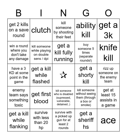 val Bingo Card