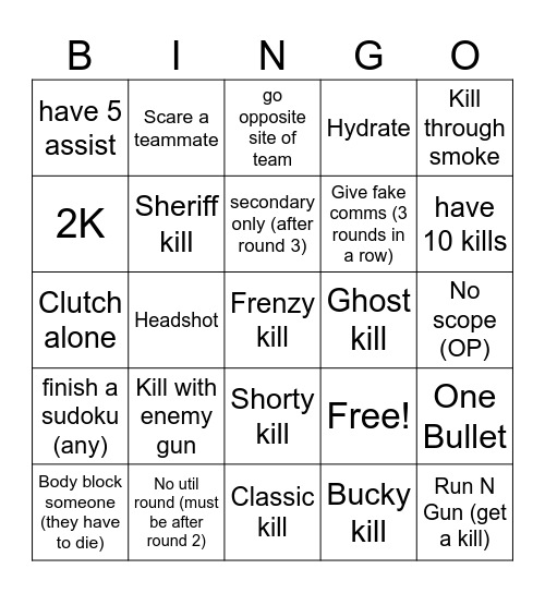 Cake attack Bingo Card