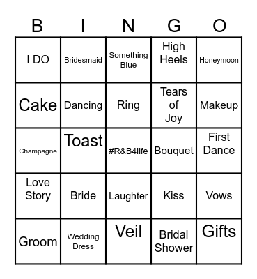 Bridal Shower Bingo Card