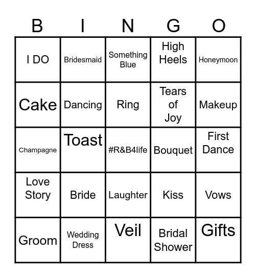 Bridal Shower Bingo Card