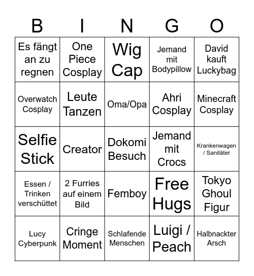 Dokomi 2025 Bingo Card