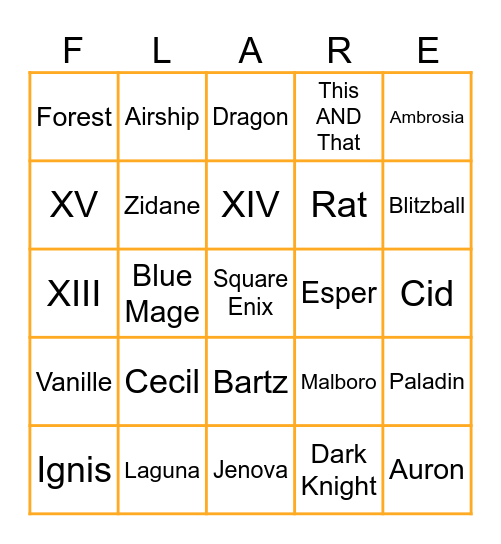 Final Fantasy MTG Bingo Card