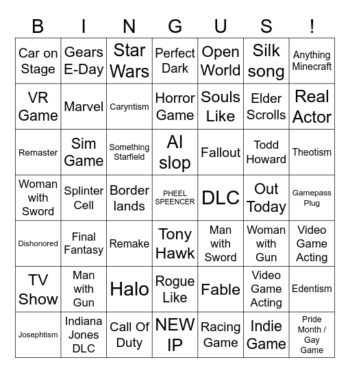 CBH Showcase Bingo Card