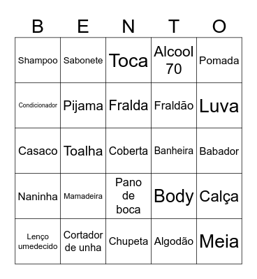 Bingo chá de fraldas Bingo Card