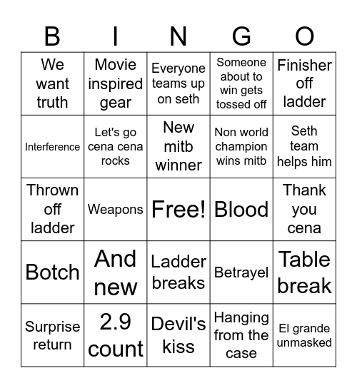 Mitb 2025 Bingo Card