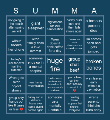 SUMMER 25 Bingo Card