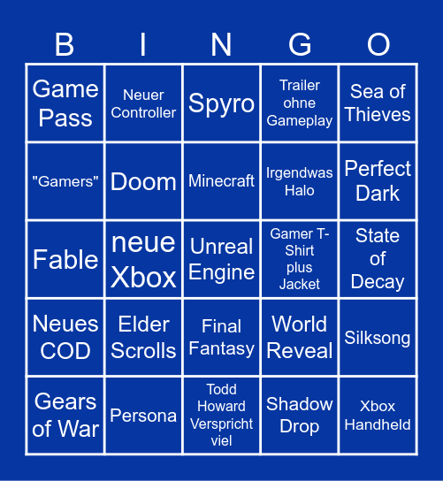 Microsoft Show Case 2025 Bingo Card