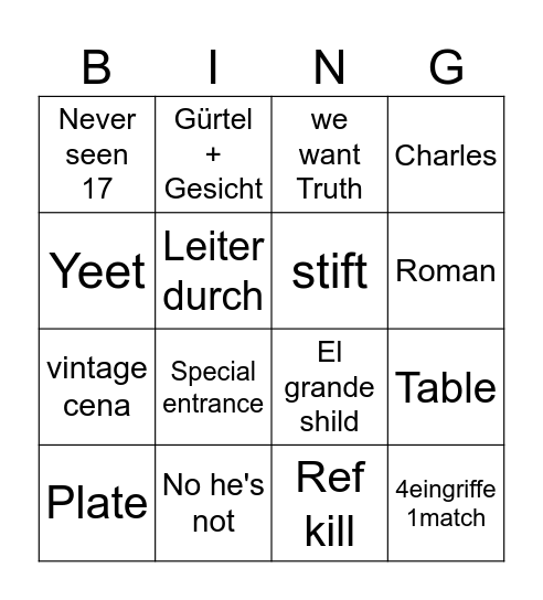 Money in der Bank Bingo Card