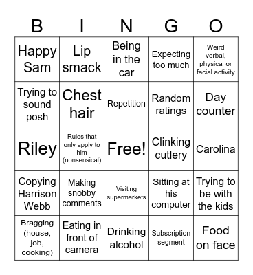 Sam Wilder Bingo V4 Bingo Card