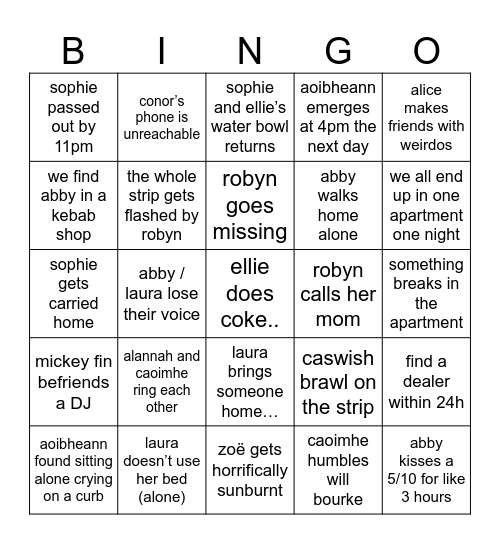 ALBUFFY Bingo Card