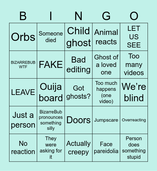 BizarreBub Bingo Card