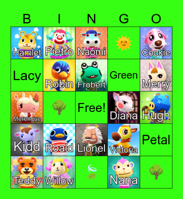 Animal Crossing Bingo Card