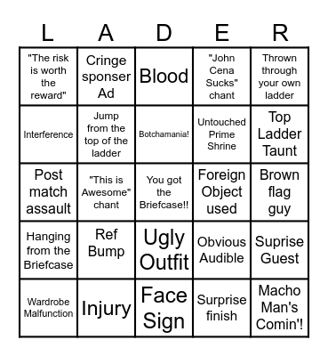 Money in the Bank 2025!! Bingo Card