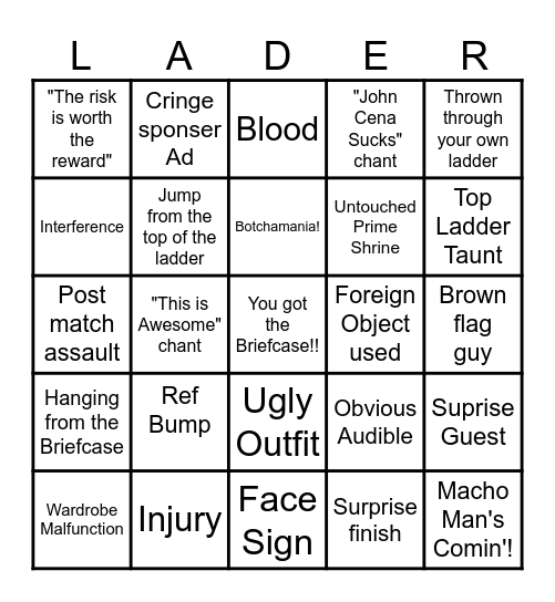 Money in the Bank 2025!! Bingo Card