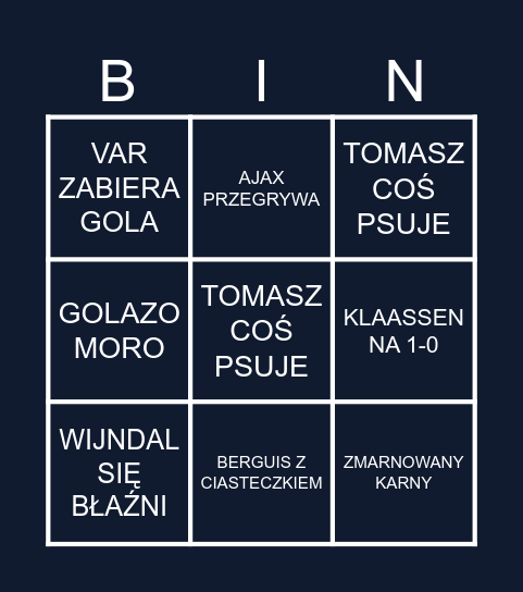 LIGA NARODÓW Bingo Card