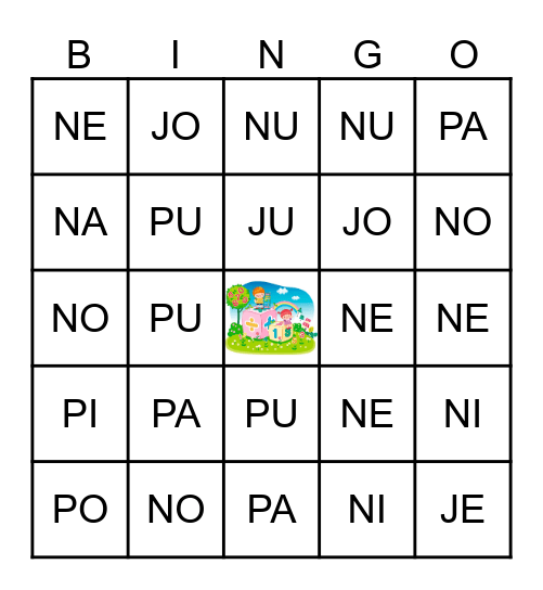 LETRA N Bingo Card