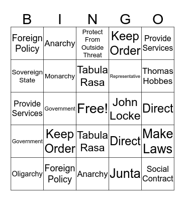 October Civics Bingo  Bingo Card