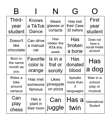 URS GB#1 - Who are You? Bingo Card