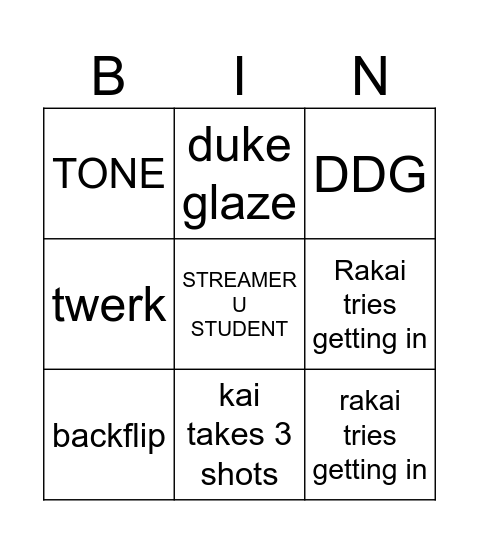 AMP PARTY Bingo Card