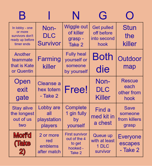 2 Year Anniversary Bingo Card
