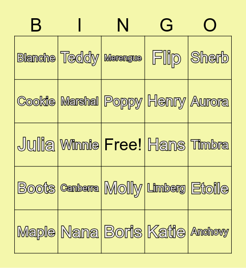 Animal Crossing Bingo Card