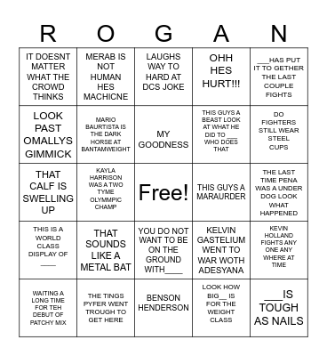 JOE ROGAN BINGO Card